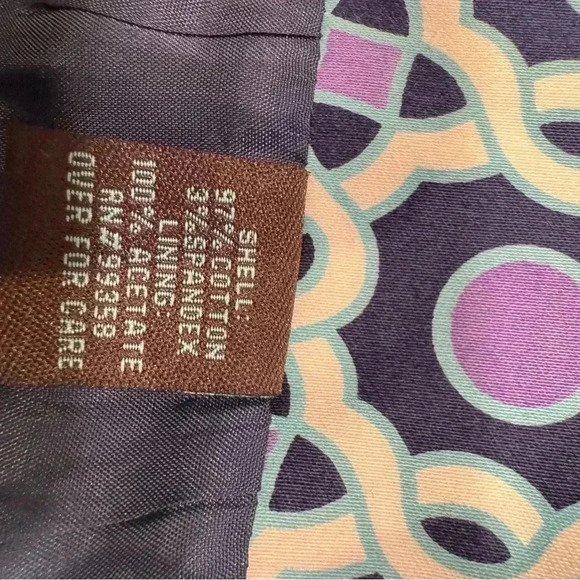 Camille La Vie woman’s short skirt navy, white & purple chain pattern size 6 - Picture 3 of 9